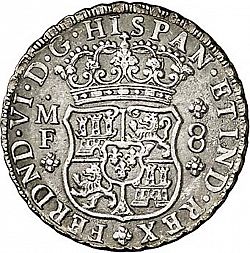 Large Obverse for 8 Reales 1748 coin
