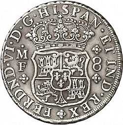 Large Obverse for 8 Reales 1750 coin
