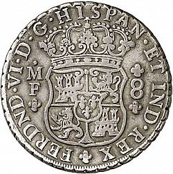 Large Obverse for 8 Reales 1751 coin