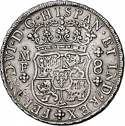 Large Obverse for 8 Reales 1752 coin