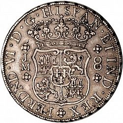 Large Obverse for 8 Reales 1755 coin