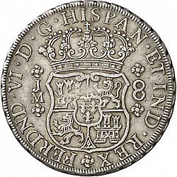 Large Obverse for 8 Reales 1756 coin