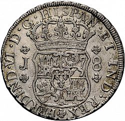 Large Obverse for 8 Reales 1756 coin