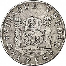 Large Reverse for 8 Reales 1754 coin