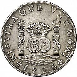 Large Reverse for 8 Reales 1756 coin