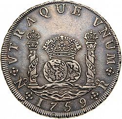 Large Reverse for 8 Reales 1759 coin