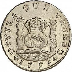 Large Reverse for 8 Reales 1759 coin