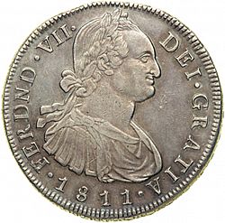 Large Obverse for 8 Reales 1811 coin