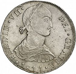 Large Obverse for 8 Reales 1811 coin