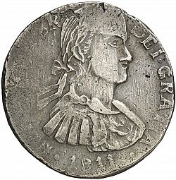 Large Obverse for 8 Reales 1811 coin