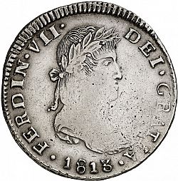 Large Obverse for 8 Reales 1813 coin
