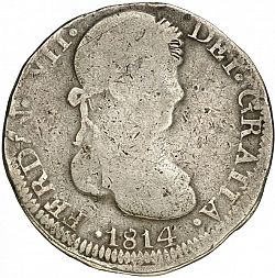 Large Obverse for 8 Reales 1814 coin