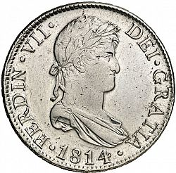 Large Obverse for 8 Reales 1814 coin