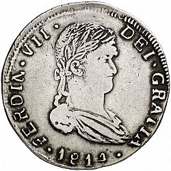 Large Obverse for 8 Reales 1814 coin
