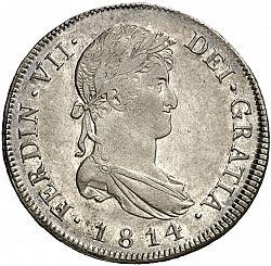 Large Obverse for 8 Reales 1814 coin