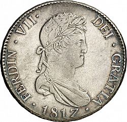 Large Obverse for 8 Reales 1817 coin