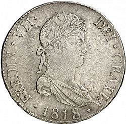Large Obverse for 8 Reales 1818 coin