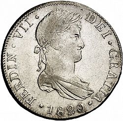Large Obverse for 8 Reales 1820 coin