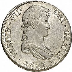 Large Obverse for 8 Reales 1821 coin