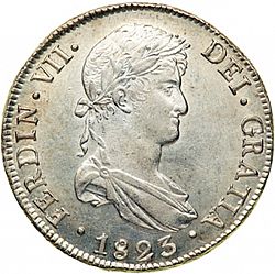 Large Obverse for 8 Reales 1823 coin