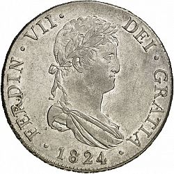 Large Obverse for 8 Reales 1824 coin