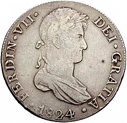 Large Obverse for 8 Reales 1824 coin