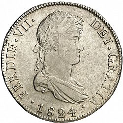 Large Obverse for 8 Reales 1824 coin