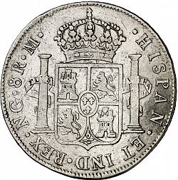 Large Reverse for 8 Reales 1808 coin