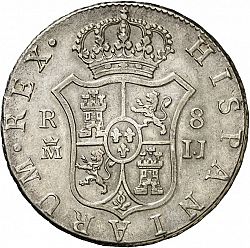 Large Reverse for 8 Reales 1812 coin