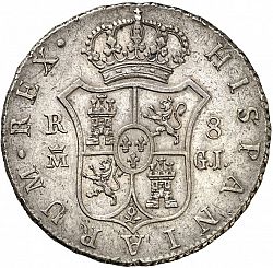 Large Reverse for 8 Reales 1813 coin