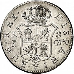 Large Reverse for 8 Reales 1814 coin