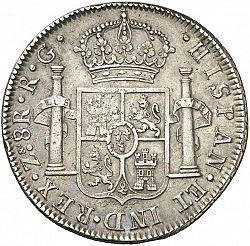 Large Reverse for 8 Reales 1821 coin