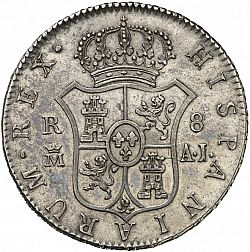 Large Reverse for 8 Reales 1823 coin