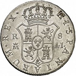 Large Reverse for 8 Reales 1824 coin