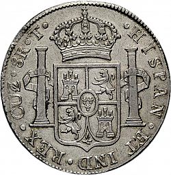 Large Reverse for 8 Reales 1824 coin