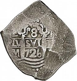Large Obverse for 8 Reales 1726 coin