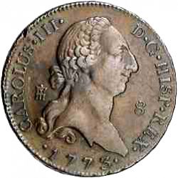 Large Obverse for 8 Maravedies 1773 coin