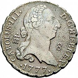 Large Obverse for 8 Maravedies 1777 coin