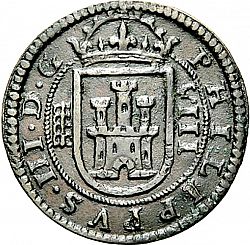 Large Obverse for 8 Maravedies 1605 coin