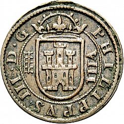 Large Obverse for 8 Maravedies 1607 coin