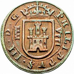 Large Obverse for 8 Maravedies 1612 coin
