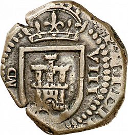 Large Obverse for 8 Maravedies 1619 coin