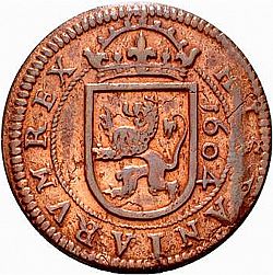 Large Reverse for 8 Maravedies 1604 coin