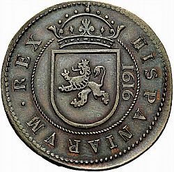Large Reverse for 8 Maravedies 1616 coin