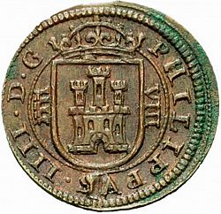 Large Obverse for 8 Maravedies 1621 coin