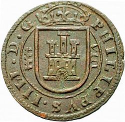 Large Obverse for 8 Maravedies 1623 coin