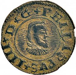 Large Obverse for 8 Maravedies 1663 coin