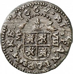 Large Reverse for 8 Maravedies 1662 coin