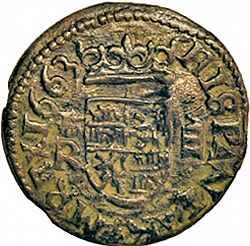 Large Reverse for 8 Maravedies 1663 coin