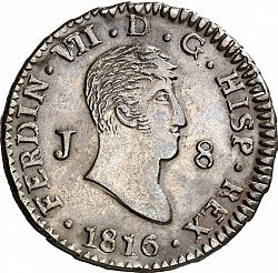 Large Obverse for 8 Maravedies 1816 coin